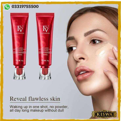 FV Liquid Foundation Full Coverage Waterproof Long Lasting Makeup Matte Finish Concealer Tube Foundation